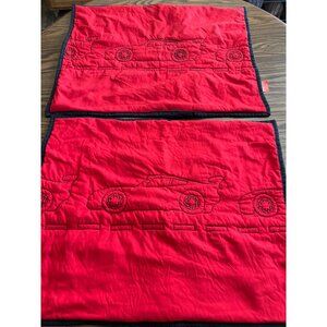 Cars Disney Pixar red black pillow shams with cars 21”x25”